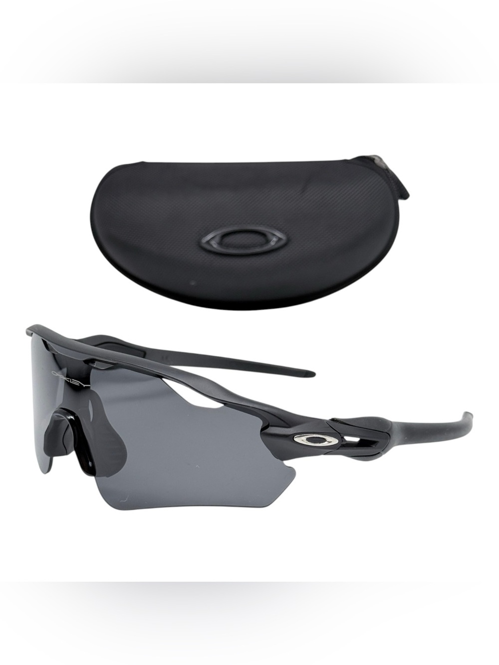 Oakley Matte Black Sports Sunglasses with Dark Gray Lenses